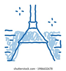 carpet cleaning mop sketch icon vector. Hand drawn blue doodle line art carpet cleaning mop sign. isolated symbol illustration