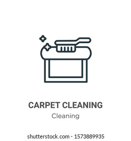 Carpet cleaning outline vector icon. Thin line black carpet cleaning icon, flat vector simple element illustration from editable cleaning concept isolated on white background