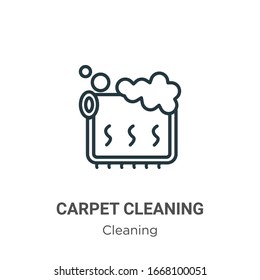 Carpet cleaning outline vector icon. Thin line black carpet cleaning icon, flat vector simple element illustration from editable cleaning concept isolated stroke on white background