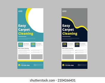 Carpet Cleaning roll up banner design. Professional Cleaning Services banner. Disinfecting dl flyer poster design template