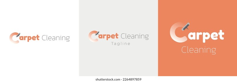 Carpet cleaning service logo design set, vacuum cleaner modern logotype symbol, washing carpets emblem concept, blanket washer editable commercial illustration, branding, brand identity isolated