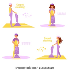 Carpet cleaning Vector. Cartoon. Isolated art