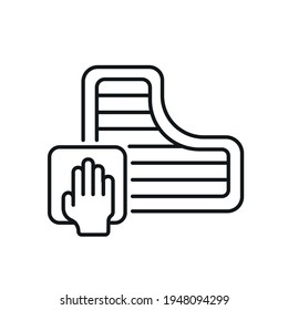 Carpet cleaning in vehicle linear icon. Car wash. Thin line customizable illustration. Contour symbol. Vector isolated outline drawing. Editable stroke