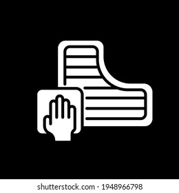 Carpet cleaning in vehicle white glyph icon. Car wash. Thin line customizable illustration. Contour symbol. Vector isolated outline drawing.