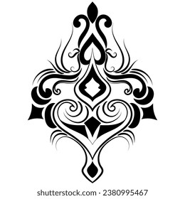 Carpet components. black stripes. rug Oriental ornament with floral motifs. Indian design element for henna tattoo, adult coloring book, greeting card, wedding invitation or spa beauty flyer.