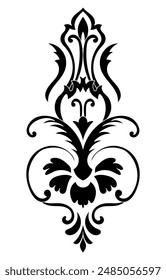 Carpet components. black stripes. rug Oriental ornament with floral motifs. Indian design element for henna tattoo, adult coloring book, greeting card, wedding invitation or spa beauty flyer.