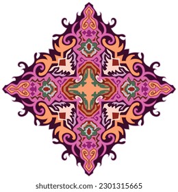 Carpet composition, colorful, white background