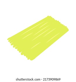 Carpet or cozy mat cartoon floor decoration interior. Round rug or roll cloth rag fabric vector illustration. Indoor room decorative fabric element. Flooring ornament isolated icon and doormat