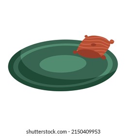 carpet and cushion icon isolated