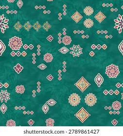 Carpet design. Mixed patterns made area rug inspired by motifs from Iranian, turkish, persian, Azerbaijani, Pakistani culture. Allover designs for wallcovering, pillowcase, wall art, tiles printing