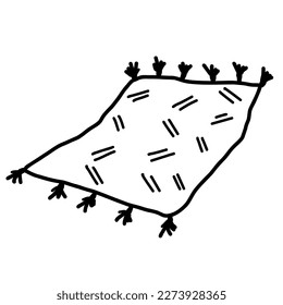 Carpet in doodle style. Hand drawn house carpet icon

