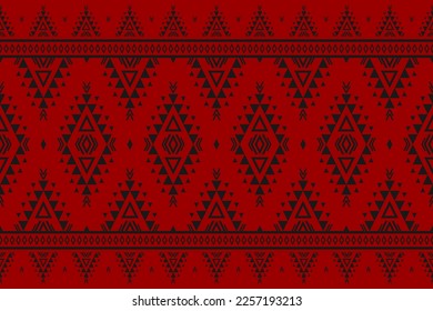 Alfombra de arte de patrones aztecos étnicos aztecos. Patrón geométrico étnico rojo sin costura en tribal. estilo mexicano. Diseño para fondo, ilustración, alfombra, tela, ropa, alfombra, textil, batik, bordado.