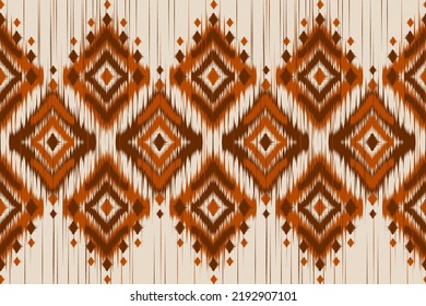 Carpet ethnic ikat art. Geometric seamless pattern in tribal. Mexican style. Design for background, wallpaper, illustration, fabric, clothing, carpet, textile, batik, embroidery.