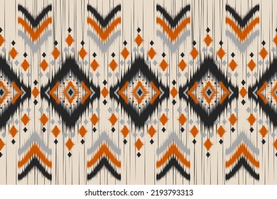 Carpet ethnic ikat art. Geometric seamless pattern in tribal. Mexican style. Design for background, wallpaper, illustration, fabric, clothing, carpet, textile, batik, embroidery.