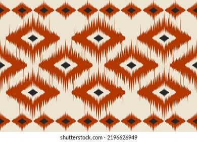 Carpet ethnic ikat art. Geometric seamless pattern in tribal. Mexican style. Design for background, wallpaper, illustration, fabric, clothing, carpet, textile, batik, embroidery.