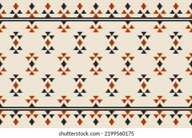 Carpet ethnic ikat pattern art. Geometric ethnic ikat seamless pattern in tribal. Mexican style. Design for background, wallpaper, illustration, fabric, clothing, carpet, textile, batik, embroidery.