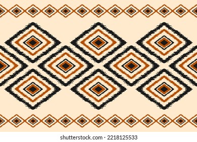 Carpet ethnic ikat pattern art. Geometric ethnic ikat seamless pattern in tribal. Mexican style. Design for background, wallpaper, illustration, fabric, clothing, carpet, textile, batik, embroidery.
