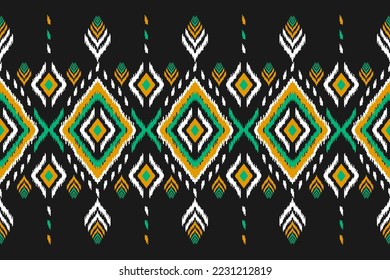 Carpet ethnic ikat pattern art. Geometric ethnic ikat seamless pattern in tribal. Mexican style. Design for background, illustration, rug, fabric, clothing, carpet, textile, batik, embroidery.