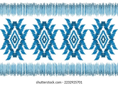 Alfombras de arte de patrones étnicos ikat. Patrón geométrico étnico ikat sin fisuras en las tribus. estilo mexicano. Diseño para fondo, papel pintado, ilustración, tela, ropa, alfombra, textil, batik, bordado.