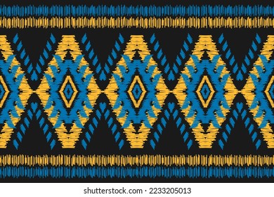 Alfombras de arte de patrones étnicos ikat. Patrón geométrico étnico ikat sin fisuras en las tribus. estilo mexicano. Diseño para fondo, papel pintado, ilustración, tela, ropa, alfombra, textil, batik, bordado.