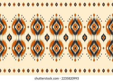 Carpet ethnic ikat pattern art. Geometric ethnic ikat seamless pattern in tribal. Mexican style. Design for background, wallpaper, illustration, fabric, clothing, carpet, textile, batik, embroidery.