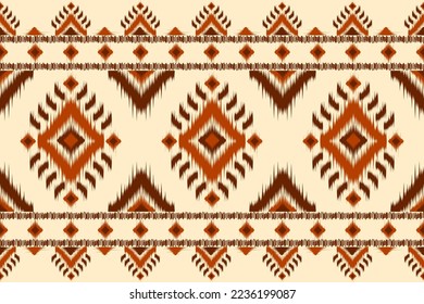 Carpet ethnic ikat pattern art. Geometric ethnic ikat seamless pattern in tribal. Mexican style. Design for background, wallpaper, illustration, fabric, clothing, carpet, textile, batik, embroidery.