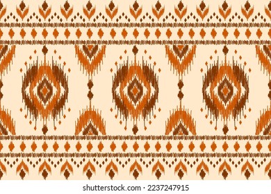 Carpet ethnic ikat pattern art. Geometric ethnic ikat seamless pattern in tribal. Mexican style. Design for background, wallpaper, illustration, fabric, clothing, carpet, textile, batik, embroidery.