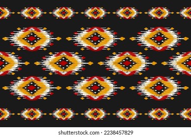 Carpet ethnic ikat pattern art. Geometric ethnic ikat seamless pattern in tribal. Mexican style. Design for background, wallpaper, illustration, fabric, clothing, carpet, textile, batik, embroidery.