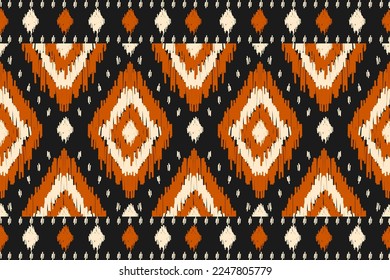 Alfombras de arte de patrones étnicos ikat. Patrón geométrico étnico ikat sin fisuras en las tribus. estilo mexicano. Diseño para fondo, papel pintado, ilustración, tela, ropa, alfombra, textil, batik, bordado.