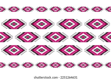 Teppich ethnische Ikat-Muster Kunst. Geometrisches ethnisches Ikat nahtloses Muster in Stammes. mexikanischer Stil. Design für Hintergrund, Tapete, Illustration, Stoff, Kleidung, Teppich, Textilien, Batik, Stickereien.