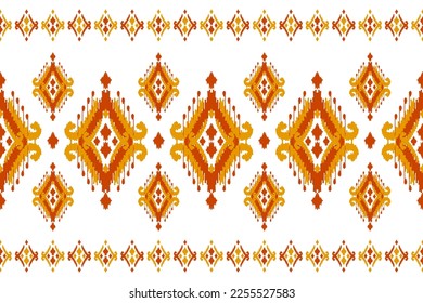 Carpet ethnic ikat pattern art. Geometric ethnic ikat seamless pattern in tribal. Mexican style. Design for background, wallpaper, illustration, fabric, clothing, carpet, textile, batik, embroidery.