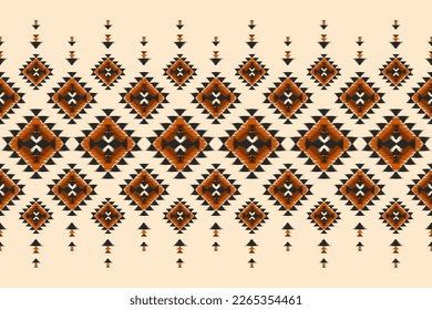 Carpet ethnic ikat pattern art. Geometric ethnic ikat seamless pattern in tribal. Mexican style. Design for background, wallpaper, illustration, fabric, clothing, carpet, textile, batik, embroidery.