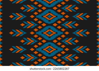 Alfombras de arte de patrones étnicos ikat. Patrón geométrico étnico ikat sin fisuras en las tribus. estilo mexicano. Diseño para fondo, papel pintado, ilustración, tela, ropa, alfombra, textil, batik, bordado.