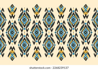 Alfombras de arte de patrones étnicos ikat. Patrón geométrico étnico ikat sin fisuras en las tribus. estilo mexicano. Diseño para fondo, papel pintado, ilustración, tela, ropa, alfombra, textil, batik, bordado.