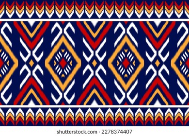 Alfombras de arte de patrones étnicos ikat. Patrón geométrico étnico ikat sin fisuras en las tribus. estilo mexicano. Diseño para fondo, papel pintado, ilustración, tela, ropa, alfombra, textil, batik, bordado.
