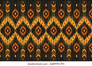 Carpet ethnic ikat pattern art. Geometric ethnic ikat seamless pattern in tribal. Mexican style. Design for background, wallpaper, illustration, fabric, clothing, carpet, textile, batik, embroidery.