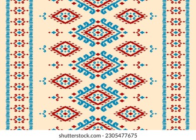 Alfombras de arte étnico ikat patrón, de etnia azteca sin costura en las tribus. estilo mexicano. Diseño para fondo, papel pintado, ilustración, tela, ropa, alfombra, textil, batik, bordado.