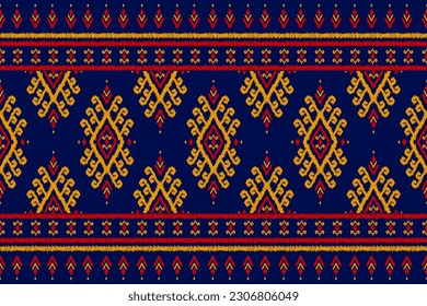 Carpet ethnic ikat pattern art. Aztec ethnic seamless pattern in tribal. Mexican style. Design for background, wallpaper, illustration, fabric, clothing, carpet, textile, batik, embroidery.