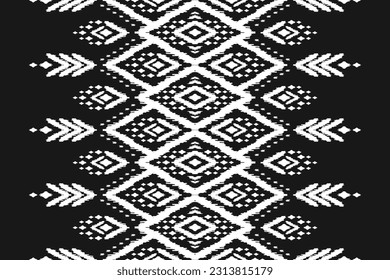Alfombras de arte de patrones étnicos ikat. Patrón geométrico étnico ikat sin fisuras en las tribus. estilo mexicano. Diseño para fondo, papel pintado, ilustración, tela, ropa, alfombra, textil, batik, bordado.