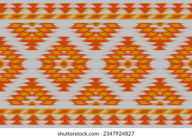 Carpet ethnic ikat pattern art. Geometric ethnic ikat seamless pattern in tribal. Mexican style. Design for background, wallpaper, illustration, fabric, clothing, carpet, textile, batik, embroidery.