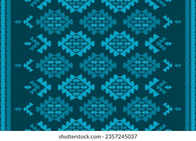 Carpet ethnic ikat pattern art. Geometric ethnic ikat seamless pattern in tribal. Mexican style. Design for background, wallpaper, illustration, fabric, clothing, carpet, textile, batik, embroidery.
