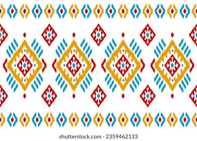 Alfombras de arte étnico ikat patrón, de etnia azteca sin costura en las tribus. estilo mexicano. Diseño para fondo, papel pintado, ilustración, tela, ropa, alfombra, textil, batik, bordado.
