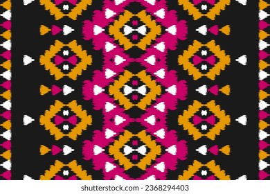 Carpet ethnic ikat pattern art. Geometric ethnic ikat seamless pattern in tribal. Mexican style. Design for background, wallpaper, illustration, fabric, clothing, carpet, textile, batik, embroidery.