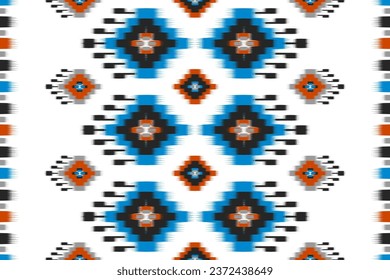 Alfombras de arte de patrones étnicos ikat. Patrón geométrico étnico ikat sin fisuras en las tribus. estilo mexicano. Diseño para fondo, papel pintado, ilustración, tela, ropa, alfombra, textil, batik, bordado.