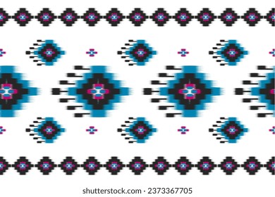 Carpet ethnic ikat pattern art. Geometric ethnic ikat seamless pattern in tribal. Mexican style. Design for background, wallpaper, illustration, fabric, clothing, carpet, textile, batik, embroidery.