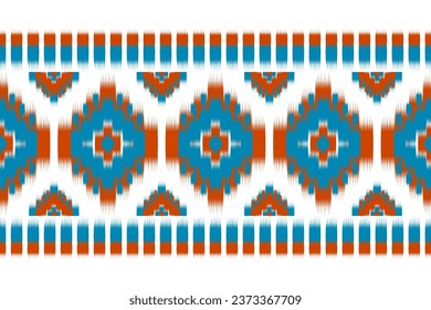 Alfombras de arte de patrones étnicos ikat. Patrón geométrico étnico ikat sin fisuras en las tribus. estilo mexicano. Diseño para fondo, papel pintado, ilustración, tela, ropa, alfombra, textil, batik, bordado.