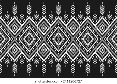 Alfombras de arte de patrones étnicos ikat. Patrón geométrico étnico ikat sin fisuras en las tribus. estilo mexicano. Diseño para fondo, papel pintado, ilustración, tela, ropa, alfombra, textil, batik, bordado.