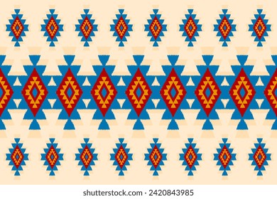 Alfombras de arte de patrones étnicos ikat. Patrón geométrico étnico ikat sin fisuras en las tribus. estilo mexicano. Diseño para fondo, papel pintado, ilustración, tela, ropa, alfombra, textil, batik, bordado.