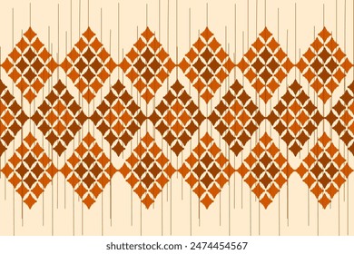 Carpet ethnic ikat pattern art. Geometric ethnic ikat seamless pattern in tribal. Mexican style. Design for background, wallpaper, illustration, fabric, clothing, carpet, textile, batik, embroidery.