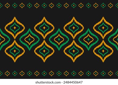 Carpet ethnic ikat pattern art. Aztec ethnic seamless pattern in tribal. Mexican style. Design for background, wallpaper, illustration, fabric, clothing, carpet, textile, batik, embroidery.